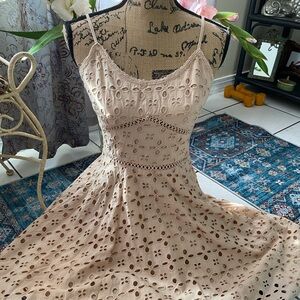 Tan Lace Trim dress